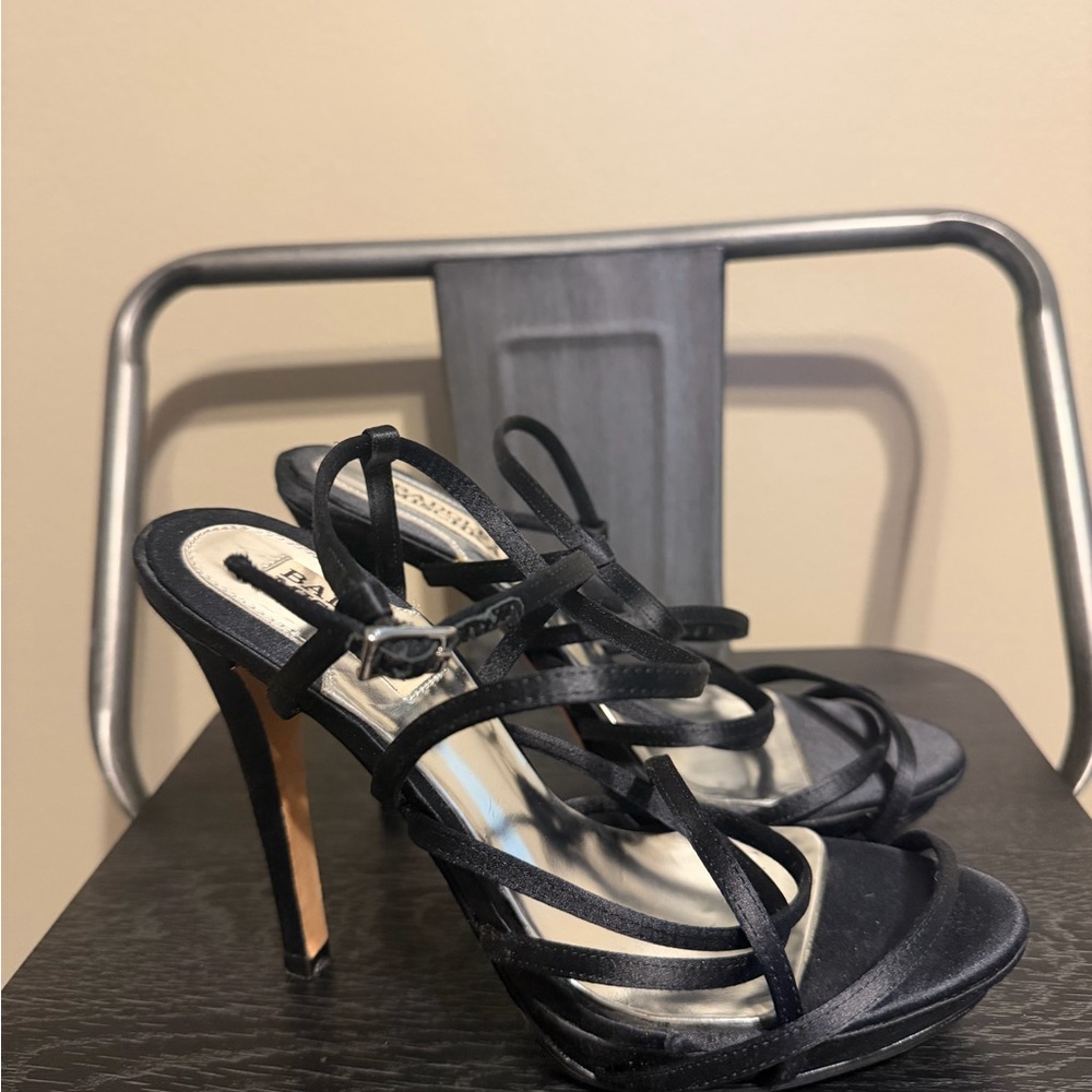Badgley Mischka Black Strappy Heels - Picture 4 of 12